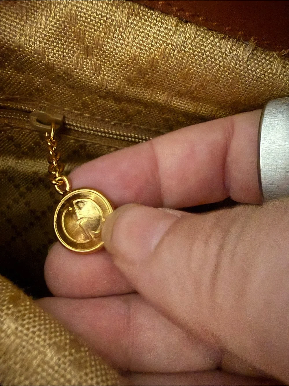 GUCCI leather backpack with gold and bamboo handle